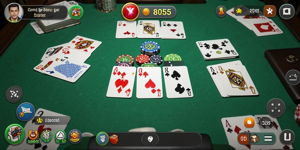 Tampilan seru gameplay Gaple dalam 8055.