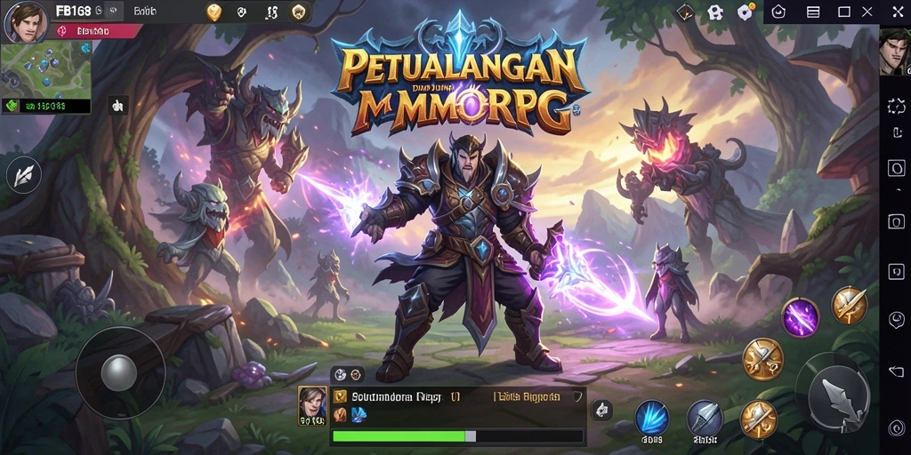 Tampilan gameplay FB168 yang penuh aksi dan strategi dalam dunia MMORPG.
