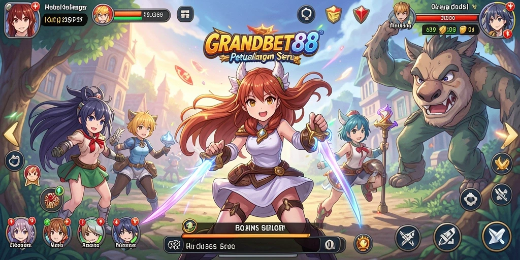 Tampilan gameplay seru di dunia Anime yang penuh aksi.