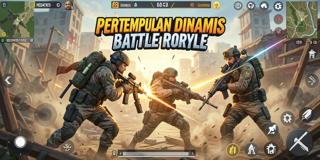 Gameplay seru HEBAT303 dalam pertarungan Battle Royale.