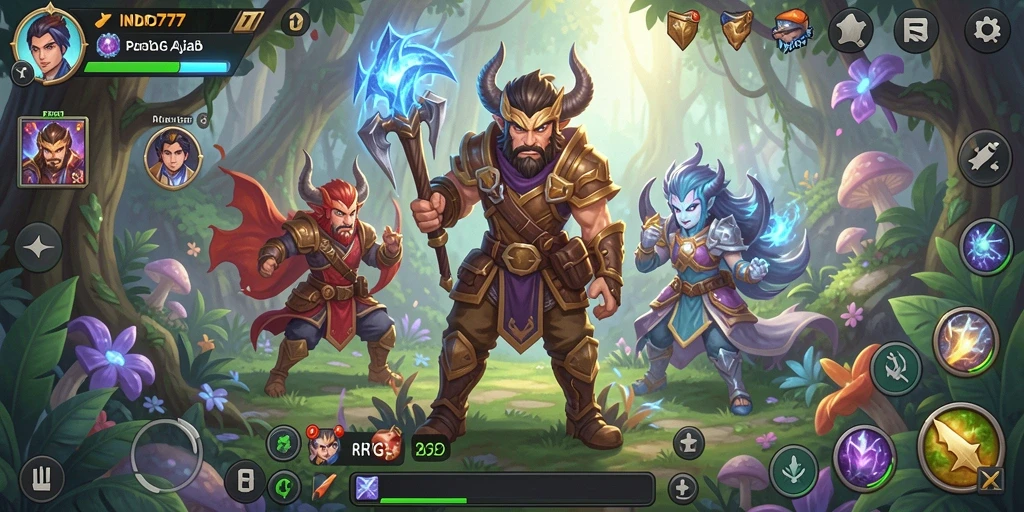 Screenshot gameplay INDO777 menunjukkan petualangan RPG yang mendebarkan.