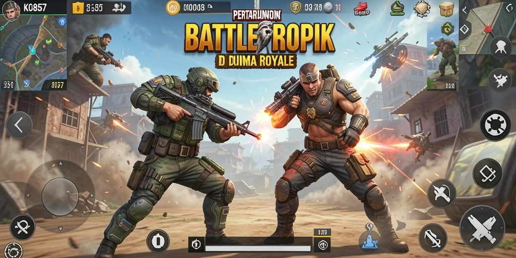 Gameplay seru dalam pertempuran Battle Royale yang mendebarkan