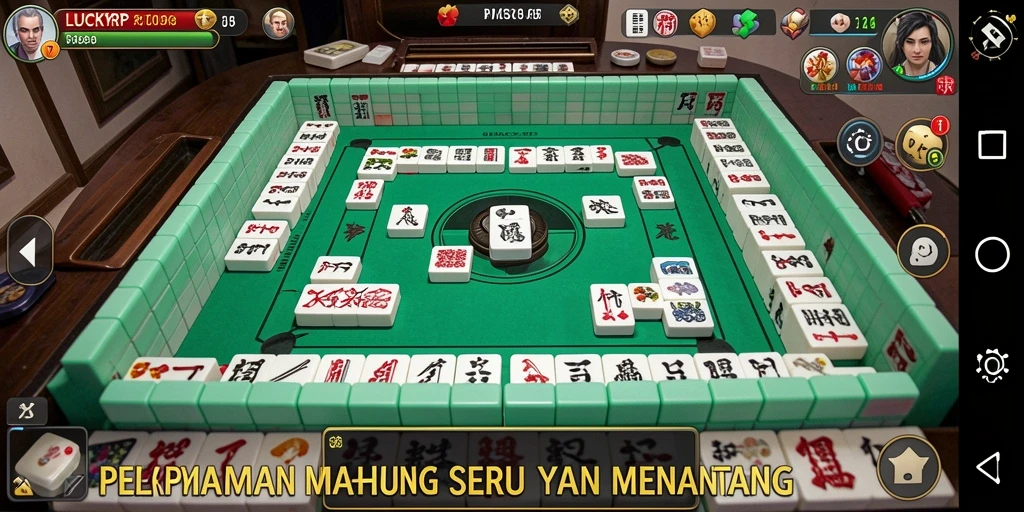 Tangkapan layar gameplay seru dari LUCKYRP yang menampilkan tantangan Mahjong.