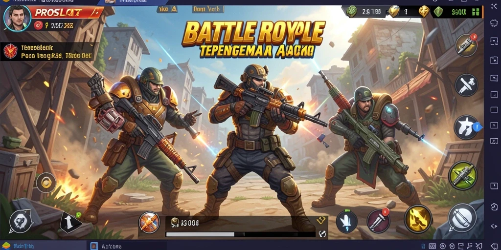 Tampilan seru dari gameplay PROSLOT dalam pertempuran Battle Royale.