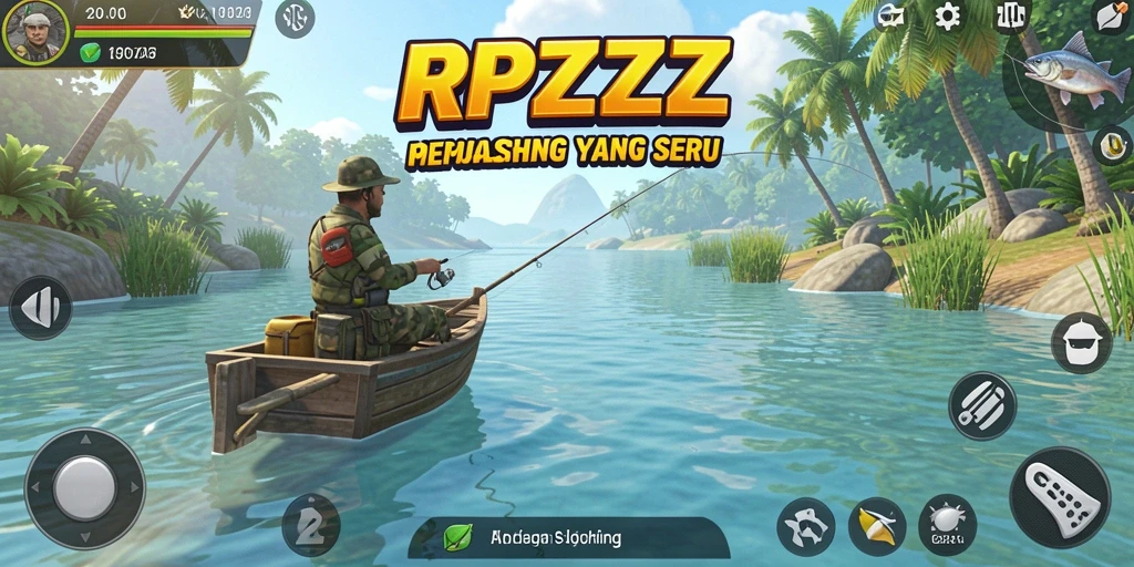 Tampilan gameplay RPZZZ yang menakjubkan saat menangkap ikan.